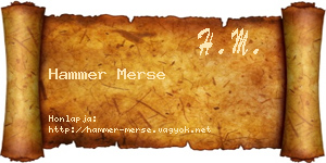 Hammer Merse névjegykártya